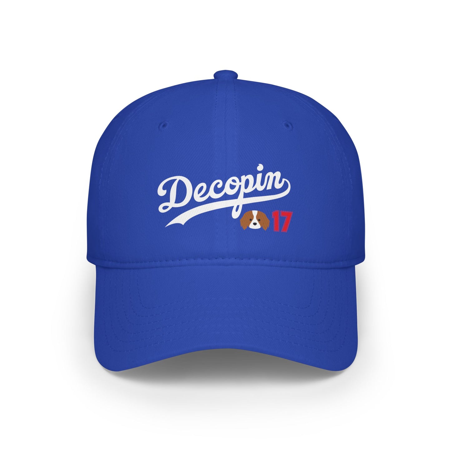 05. Decopin: Adults PRINTED Logo Adjustable Baseball Hat: Blue/Black/Navy